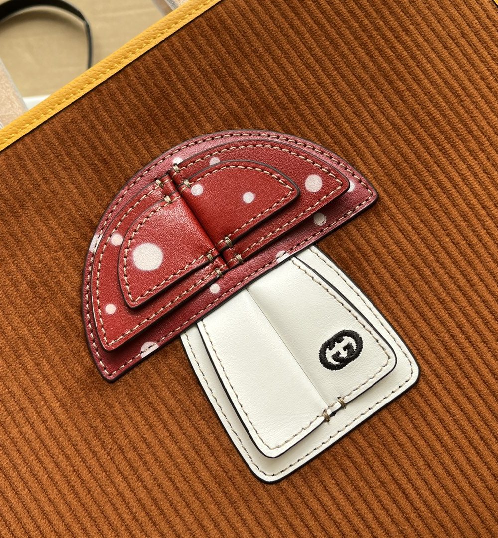 1:1 Replica Gucci Children's Mushroom Tote Bag Brown For Women, Women's Bags 11.2in/28.5cm GG‎ ‎705042 2S8HN 2886
