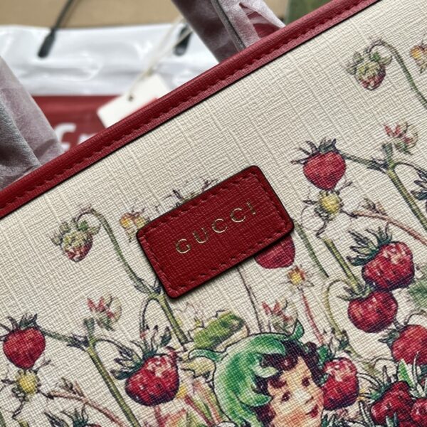 1:1 Replica Gucci Children's Tote Bag With Strawberry Fairy Print Red For Women, Women's Bags 11in/28cm GG‎ ‎630542 U6IAN 8257