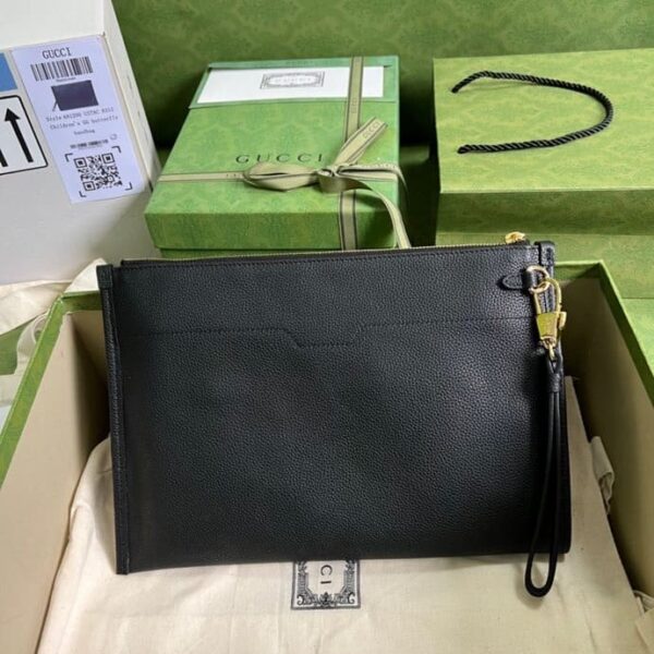 1:1 Replica Gucci Clutch With Gucci Logo Black For Men 12in/31cm  GG