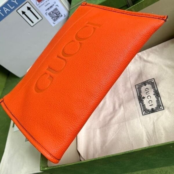 1:1 Replica Gucci Clutch With Gucci Logo Orange For Men 12in/31cm  GG