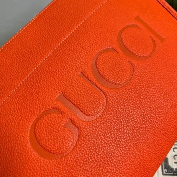 1:1 Replica Gucci Clutch With Gucci Logo Orange For Men 12in/31cm  GG