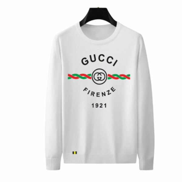Gucci Crewneck Long Sleeved Cotton Sweatshirt White For Men