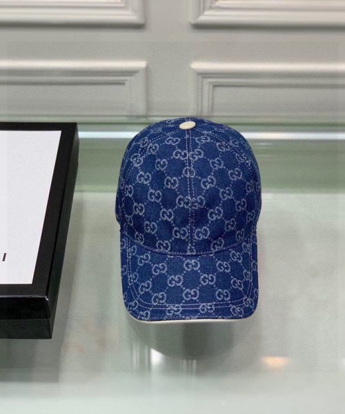Gucci Denim Baseball Hat Blue GG Hat