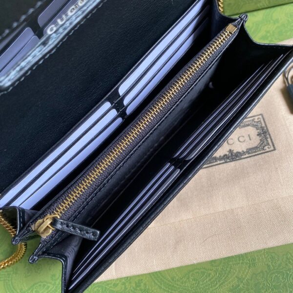 1:1 Replica Gucci Diana Chain Wallet With Bamboo Black For Women, Women's Bags 7.4in/19cm GG 658243 17Q0T 1000