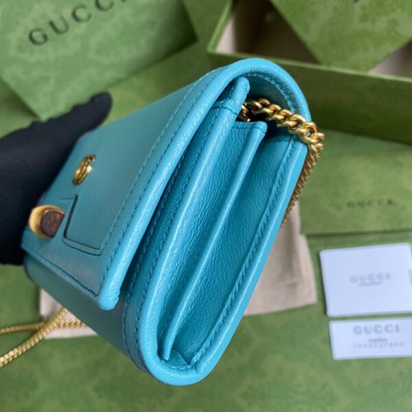 1:1 Replica Gucci Diana Chain Wallet With Bamboo Blue For Women, Women's Bags 7.4in/19cm GG