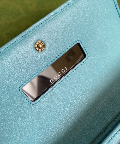 1:1 Replica Gucci Diana Chain Wallet With Bamboo Blue For Women, Women's Bags 7.4in/19cm GG