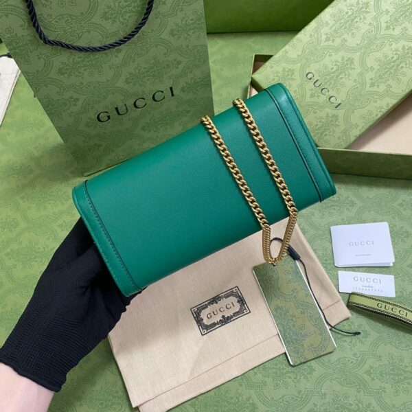 1:1 Replica Gucci Diana Chain Wallet With Bamboo Green For Women, Women's Bags 7.4in/19cm GG