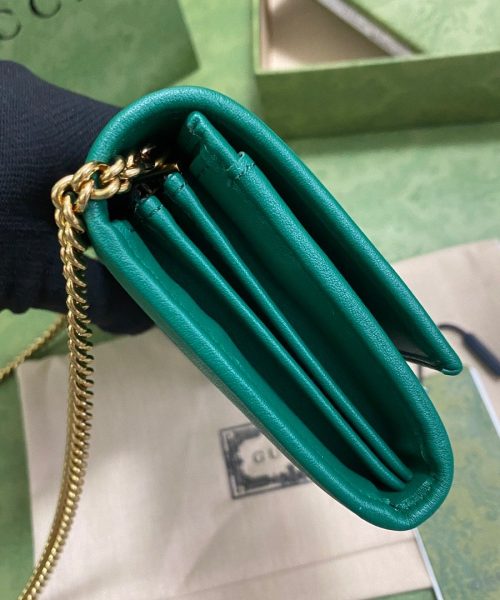 1:1 Replica Gucci Diana Chain Wallet With Bamboo Green For Women, Women's Bags 7.4in/19cm GG