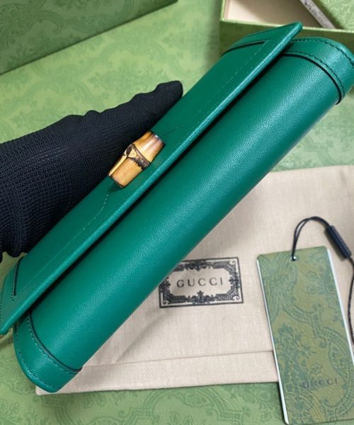 1:1 Replica Gucci Diana Chain Wallet With Bamboo Green For Women, Women's Bags 7.4in/19cm GG