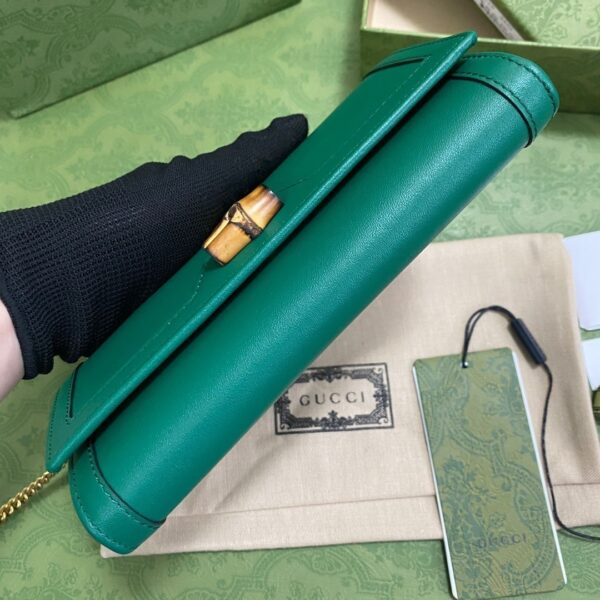 1:1 Replica Gucci Diana Chain Wallet With Bamboo Green For Women, Women's Bags 7.4in/19cm GG