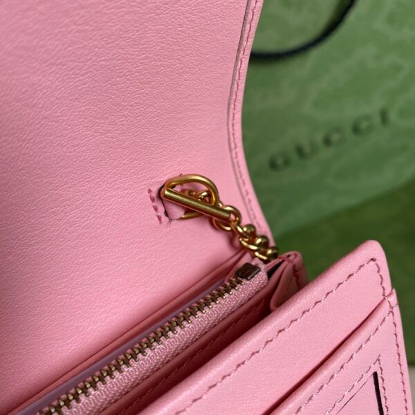 1:1 Replica Gucci Diana Chain Wallet With Bamboo Pink For Women, Women's Bags 7.4in/19cm GG