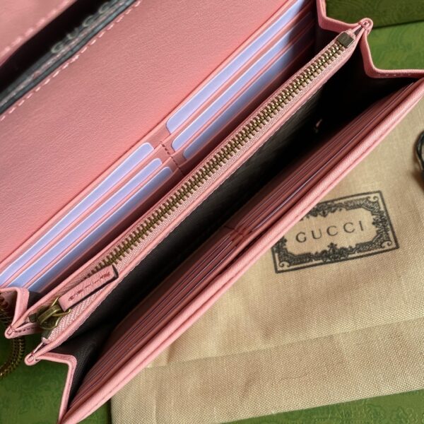 1:1 Replica Gucci Diana Chain Wallet With Bamboo Pink For Women, Women's Bags 7.4in/19cm GG