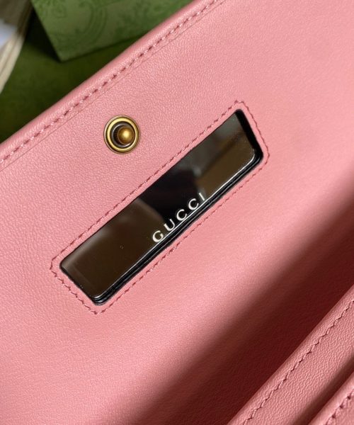 1:1 Replica Gucci Diana Chain Wallet With Bamboo Pink For Women, Women's Bags 7.4in/19cm GG