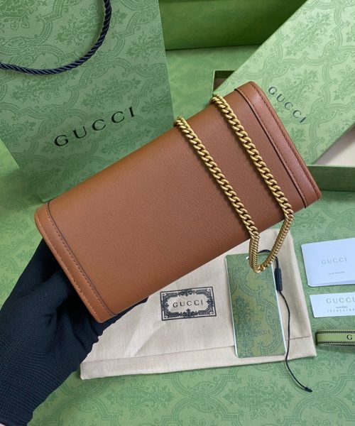 1:1 Replica Gucci Diana Chain Wallet With Bamboo Red For Women, Women's Bags 7.4in/19cm GG