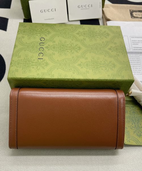 1:1 Replica Gucci Diana Chain Wallet With Bamboo Red For Women, Women's Bags 7.4in/19cm GG