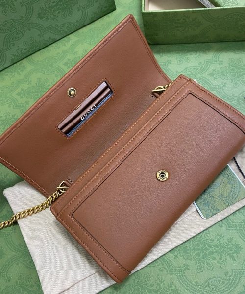 1:1 Replica Gucci Diana Chain Wallet With Bamboo Red For Women, Women's Bags 7.4in/19cm GG
