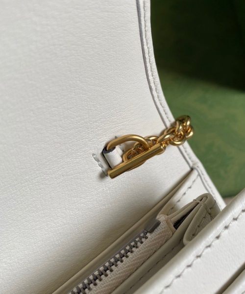 1:1 Replica Gucci Diana Chain Wallet With Bamboo White For Women, Women's Bags 7.4in/19cm GG 658243 17Q0T 9022