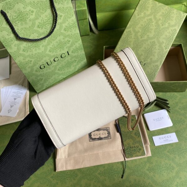 1:1 Replica Gucci Diana Chain Wallet With Bamboo White For Women, Women's Bags 7.4in/19cm GG 658243 17Q0T 9022