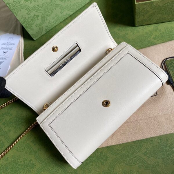 1:1 Replica Gucci Diana Chain Wallet With Bamboo White For Women, Women's Bags 7.4in/19cm GG 658243 17Q0T 9022