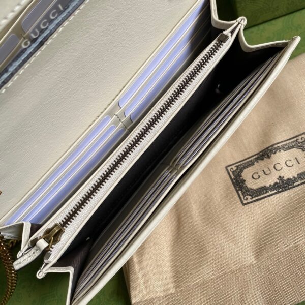1:1 Replica Gucci Diana Chain Wallet With Bamboo White For Women, Women's Bags 7.4in/19cm GG 658243 17Q0T 9022