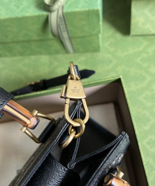 1:1 Replica Gucci Diana Jumbo GG Mini Tote Bag Handbag Canvas Lining Black For Women 7.9in/20cm GG 655661 UKMFT 2672