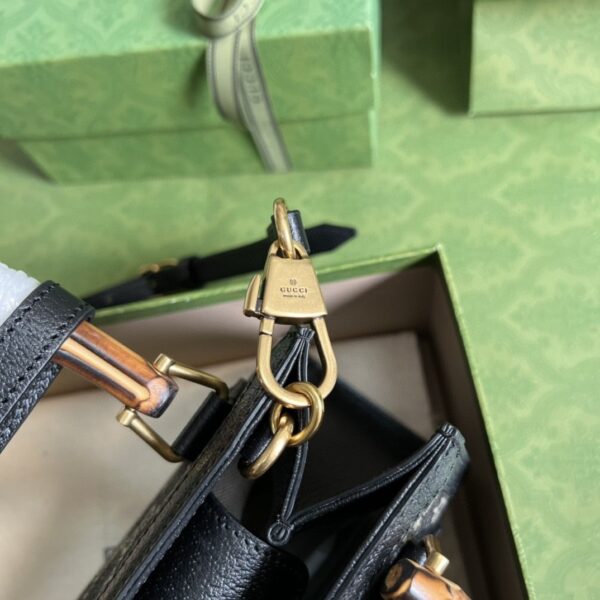 1:1 Replica Gucci Diana Jumbo GG Mini Tote Bag Handbag Canvas Lining Black For Women 7.9in/20cm GG 655661 UKMFT 2672