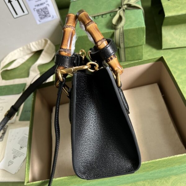 1:1 Replica Gucci Diana Jumbo GG Mini Tote Bag Handbag Canvas Lining Black For Women 7.9in/20cm GG 655661 UKMFT 2672