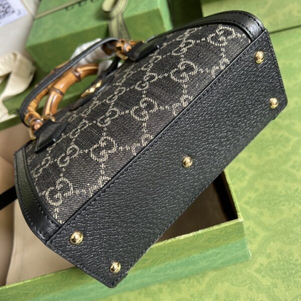 1:1 Replica Gucci Diana Jumbo GG Mini Tote Bag Handbag Canvas Lining Black For Women 7.9in/20cm GG 655661 UKMFT 2672