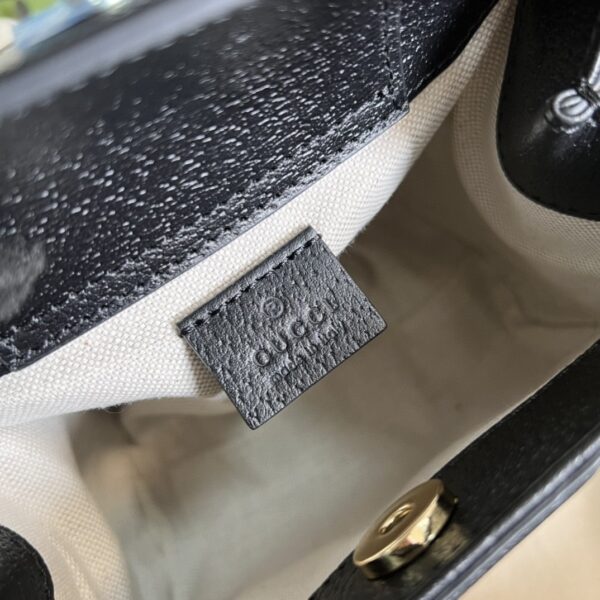 1:1 Replica Gucci Diana Jumbo GG Mini Tote Bag Handbag Canvas Lining Black For Women 7.9in/20cm GG 655661 UKMFT 2672
