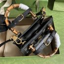 1:1 Replica Gucci Diana Jumbo GG Mini Tote Bag Handbag Canvas Lining Black For Women 7.9in/20cm GG 655661 UKMFT 2672