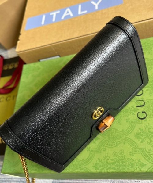 1:1 Replica Gucci Diana Mini Bag With Bamboo Black For Women, Women's Bags 7.5in/19cm GG 696817 DJ20T 1000