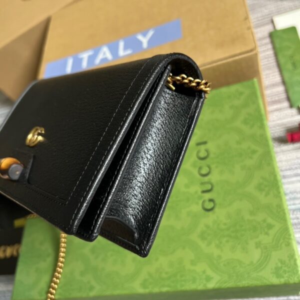 1:1 Replica Gucci Diana Mini Bag With Bamboo Black For Women, Women's Bags 7.5in/19cm GG 696817 DJ20T 1000