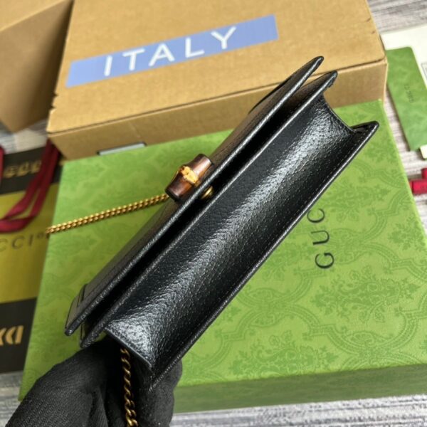 1:1 Replica Gucci Diana Mini Bag With Bamboo Black For Women, Women's Bags 7.5in/19cm GG 696817 DJ20T 1000