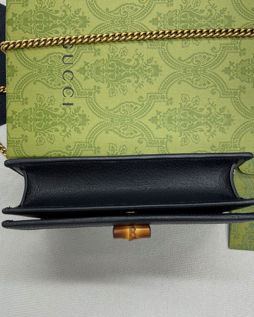 1:1 Replica Gucci Diana Mini Bag With Bamboo Black For Women, Women's Bags 7.5in/19cm GG 696817 DJ20T 1000