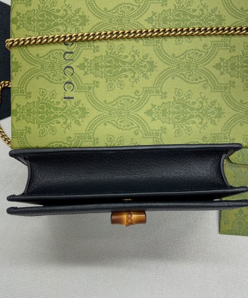1:1 Replica Gucci Diana Mini Bag With Bamboo Black For Women, Women's Bags 7.5in/19cm GG 696817 DJ20T 1000