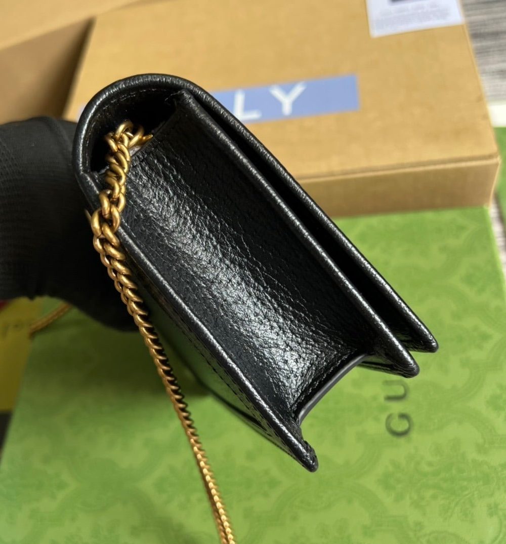 1:1 Replica Gucci Diana Mini Bag With Bamboo Black For Women, Women's Bags 7.5in/19cm GG 696817 DJ20T 1000