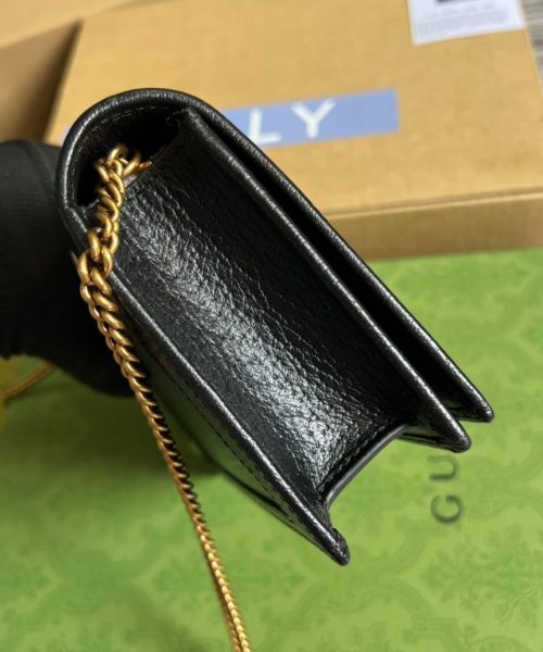 1:1 Replica Gucci Diana Mini Bag With Bamboo Black For Women, Women's Bags 7.5in/19cm GG 696817 DJ20T 1000