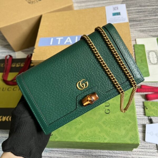 1:1 Replica Gucci Diana Mini Bag With Bamboo Green For Women, Women's Bags 7.5in/19cm GG ‎696817 DJ20T 3120