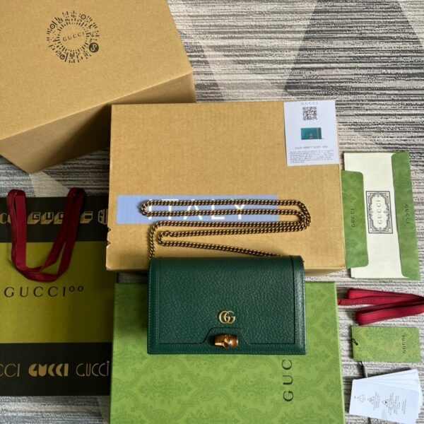 1:1 Replica Gucci Diana Mini Bag With Bamboo Green For Women, Women's Bags 7.5in/19cm GG ‎696817 DJ20T 3120