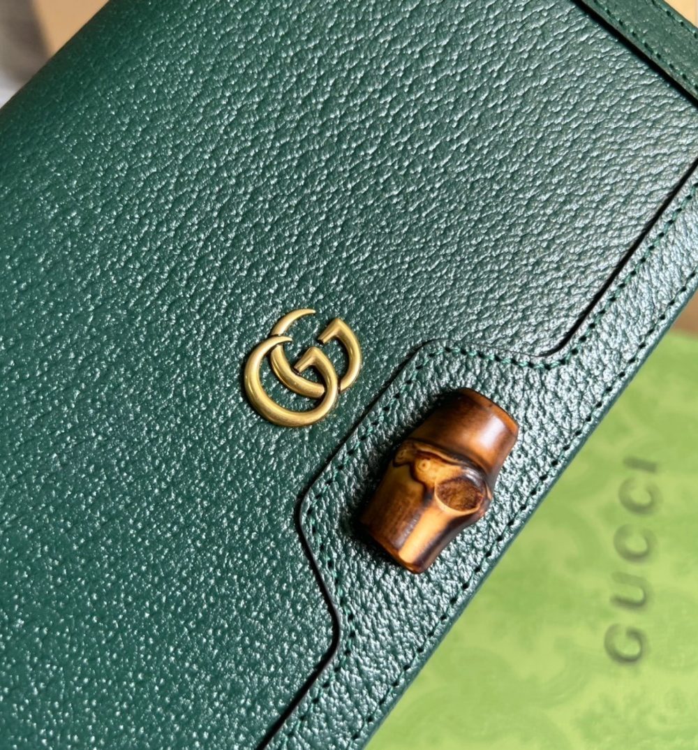 1:1 Replica Gucci Diana Mini Bag With Bamboo Green For Women, Women's Bags 7.5in/19cm GG ‎696817 DJ20T 3120