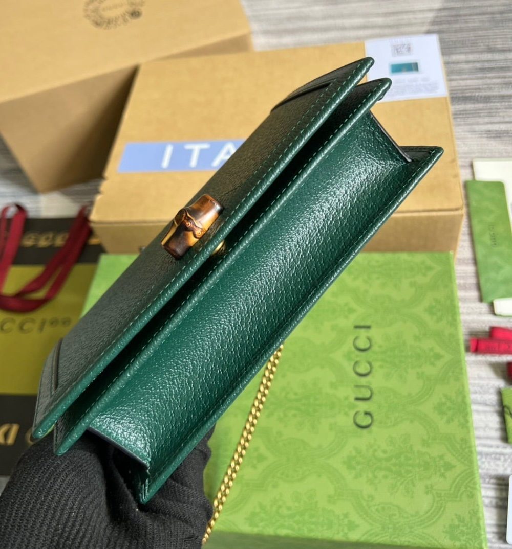 1:1 Replica Gucci Diana Mini Bag With Bamboo Green For Women, Women's Bags 7.5in/19cm GG ‎696817 DJ20T 3120