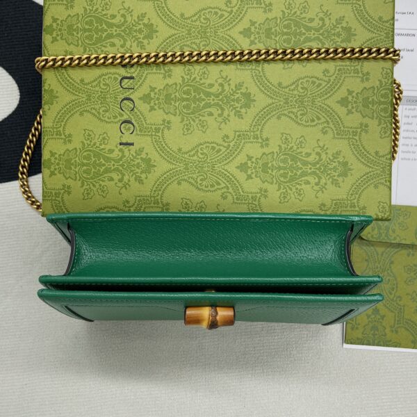 1:1 Replica Gucci Diana Mini Bag With Bamboo Green For Women, Women's Bags 7.5in/19cm GG ‎696817 DJ20T 3120