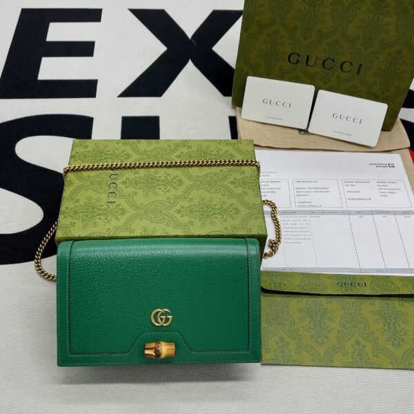 1:1 Replica Gucci Diana Mini Bag With Bamboo Green For Women, Women's Bags 7.5in/19cm GG ‎696817 DJ20T 3120