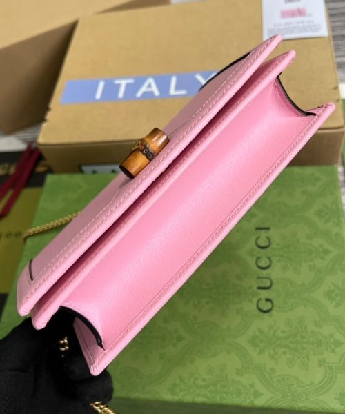 1:1 Replica Gucci Diana Mini Bag With Bamboo Pink For Women, Women's Bags 7.5in/19cm GG 696817 DJ20T 5815