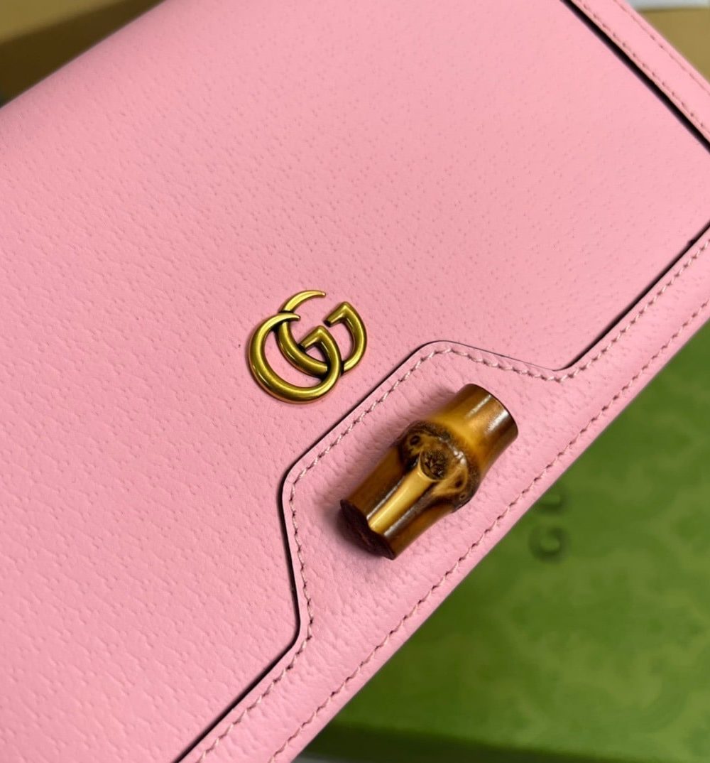 1:1 Replica Gucci Diana Mini Bag With Bamboo Pink For Women, Women's Bags 7.5in/19cm GG 696817 DJ20T 5815