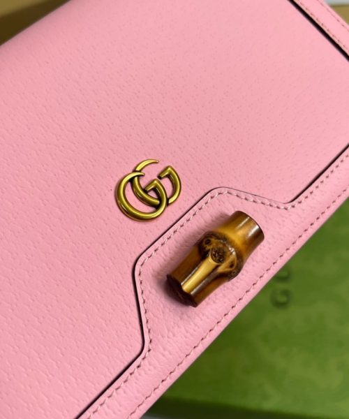 1:1 Replica Gucci Diana Mini Bag With Bamboo Pink For Women, Women's Bags 7.5in/19cm GG 696817 DJ20T 5815