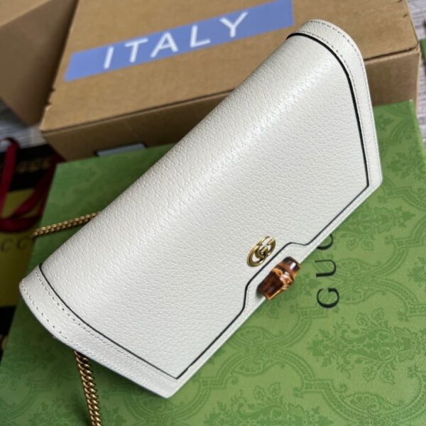 1:1 Replica Gucci Diana Mini Bag With Bamboo White For Women, Women's Bags 7.5in/19cm GG