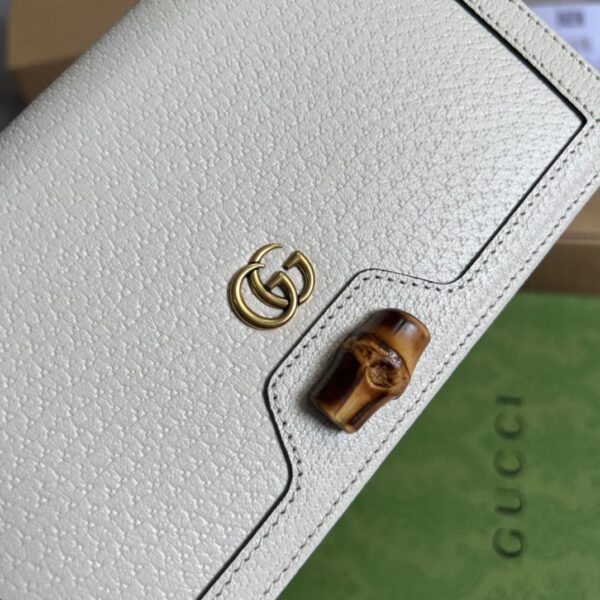 1:1 Replica Gucci Diana Mini Bag With Bamboo White For Women, Women's Bags 7.5in/19cm GG