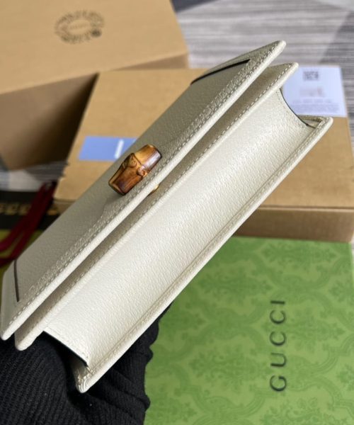1:1 Replica Gucci Diana Mini Bag With Bamboo White For Women, Women's Bags 7.5in/19cm GG