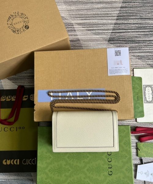 1:1 Replica Gucci Diana Mini Bag With Bamboo White For Women, Women's Bags 7.5in/19cm GG